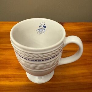 Gourmet Mickey Mouse White Ceramic Mug with Blue Accent